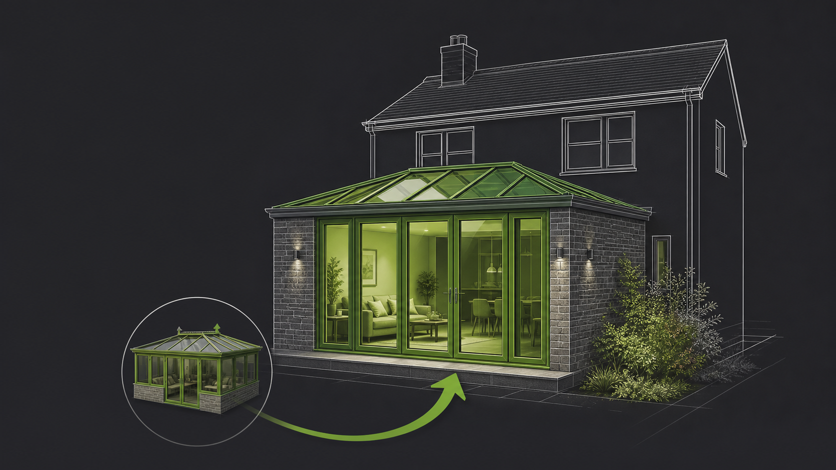 Professional Eco Windows home extension visualisation